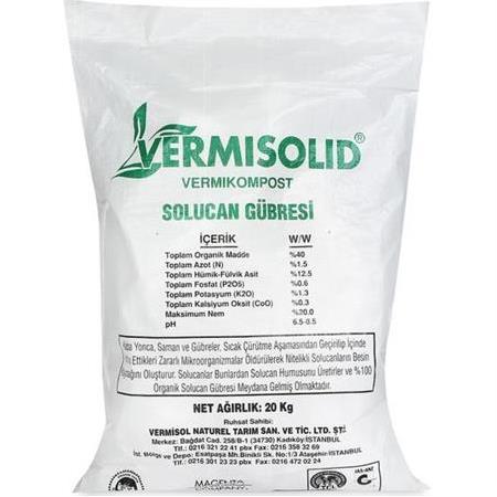 Vermisol VSD20 % 100 Organik Katı Solucan Gübresi 20 kg